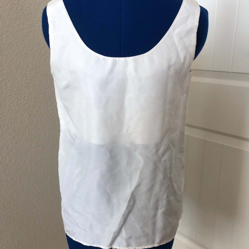 Cream Color 100% Silk Tank Top Size S
